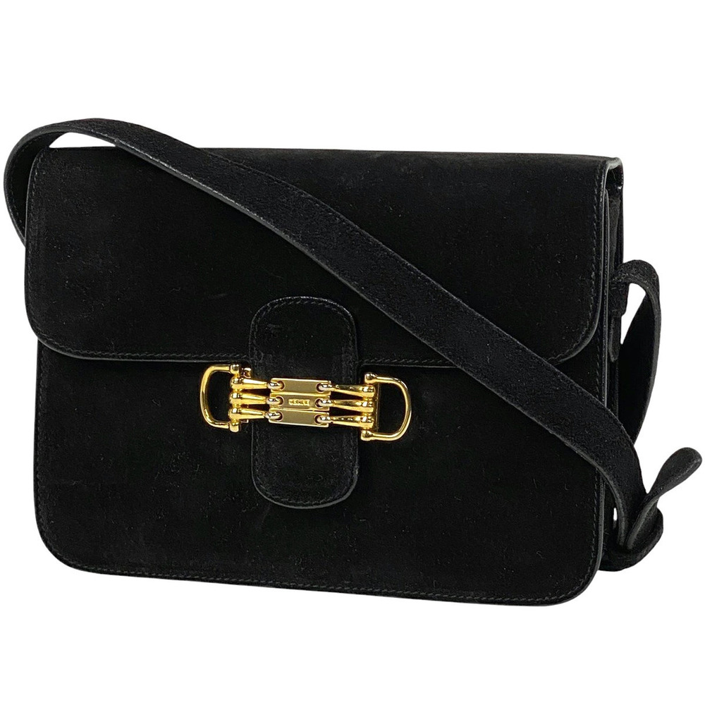 Celine Crossbody Bag suede black
